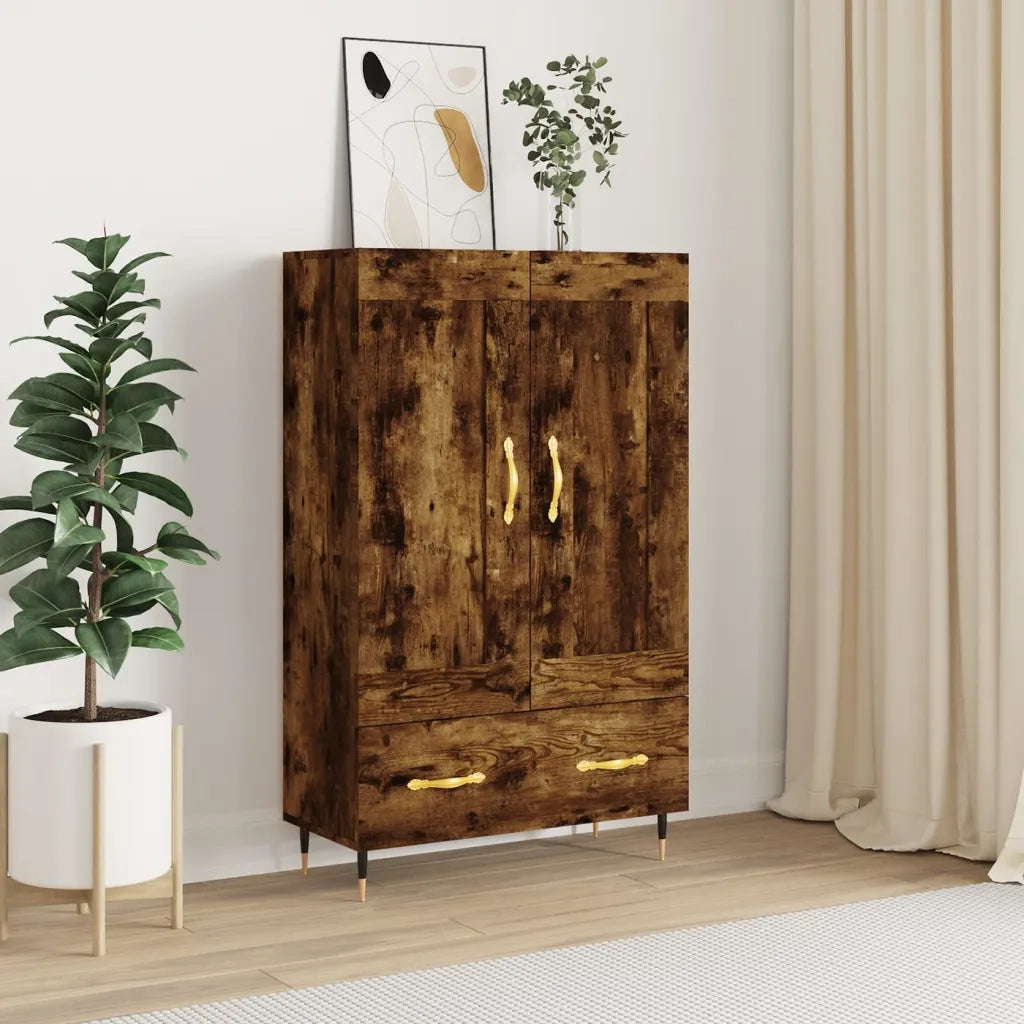 Credenza-Buffet-Armadio da cucina Rovere Fumo 69,5x31x115 cm in Legno Multistrato 368071