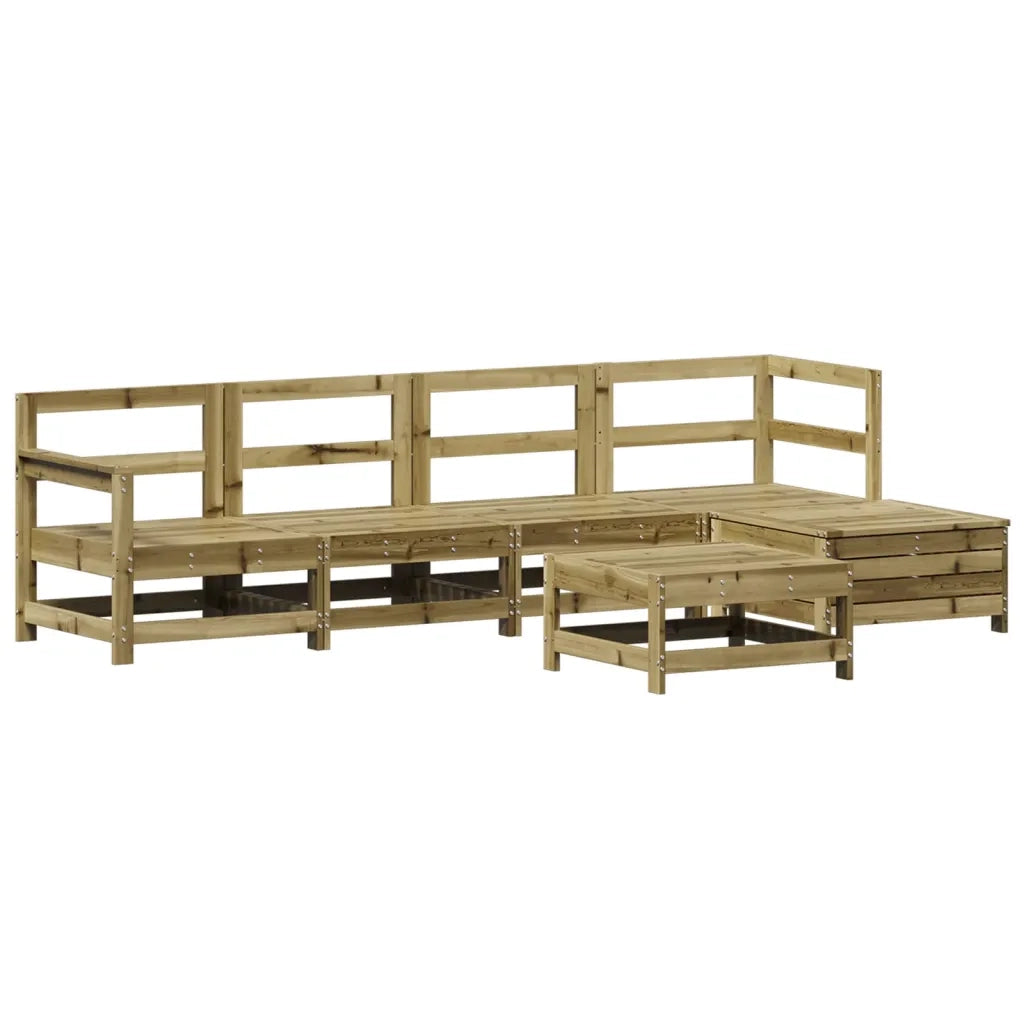 Set Divani da Giardino 6 pz | Set Salotto da Giardino in Legno Impregnato di Pino