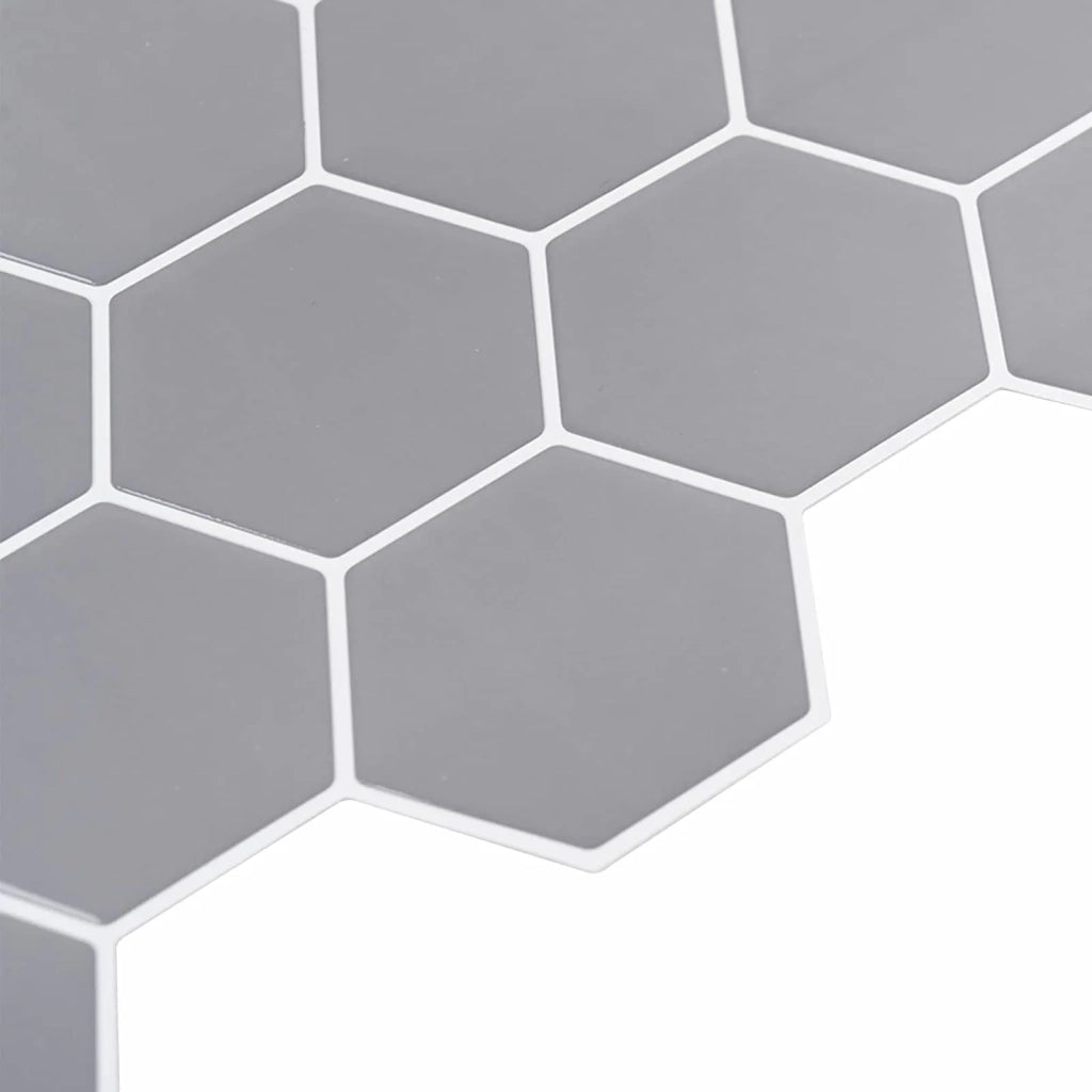 Piastrella Esagonale 20 pcs Grigio 30 x 30 cm Poliuretano e PET 42046229