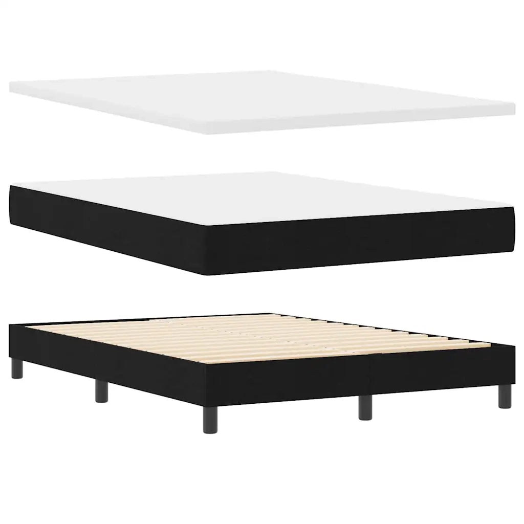 Letto a molle con materasso Nero 140 x 190 cm Tessuto 3340019
