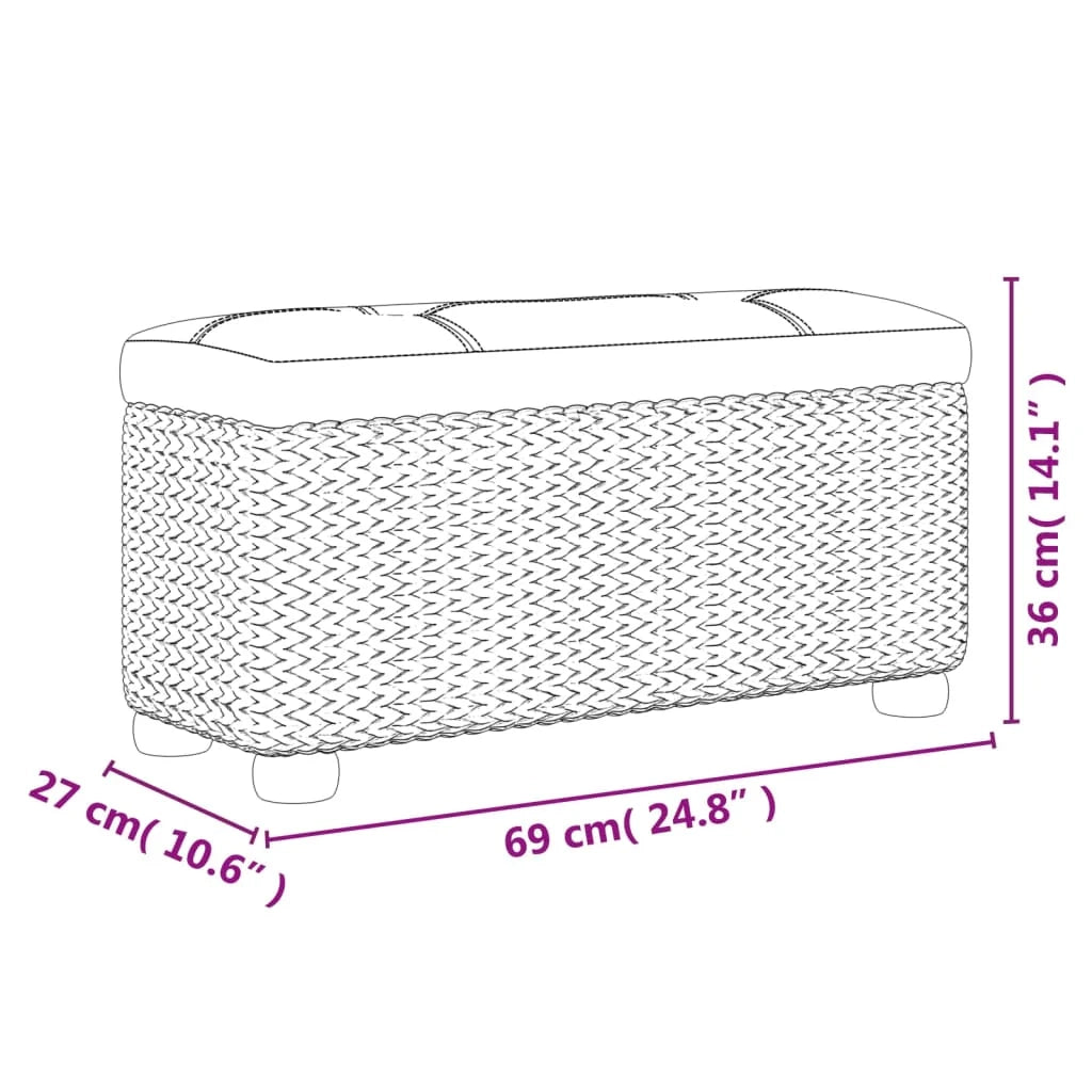 Panca contenitore con cuscino 69 cm design a conocchia marrone 02_0010947