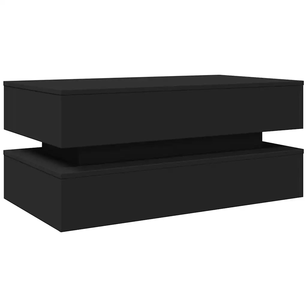 Tavolino da salotto | Tavolino da caff¨¨ | Tavolino da Soggiorno con Luci LED Nero 90x50x40 cm