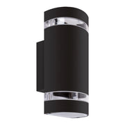 Applique esterna nera moderna semicircolare 2xGU10 IP54