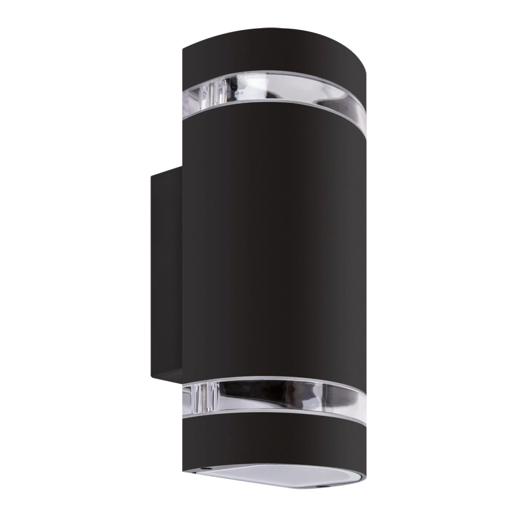 Applique esterna nera moderna semicircolare 2xGU10 IP54