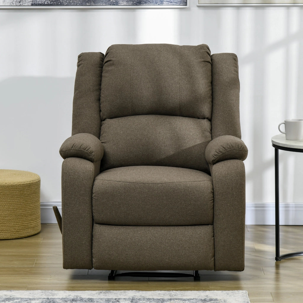 Poltrona Relax Reclinabile con Poggiapiedi Regolabile ¨C Minimal ¨C Marrone 90x96x98 cm