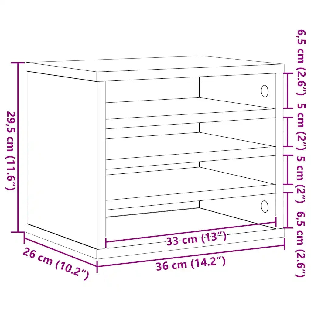 Organizzatore da scrivania Rovere artigianale 36 x 26 x 29,5 cm 869202