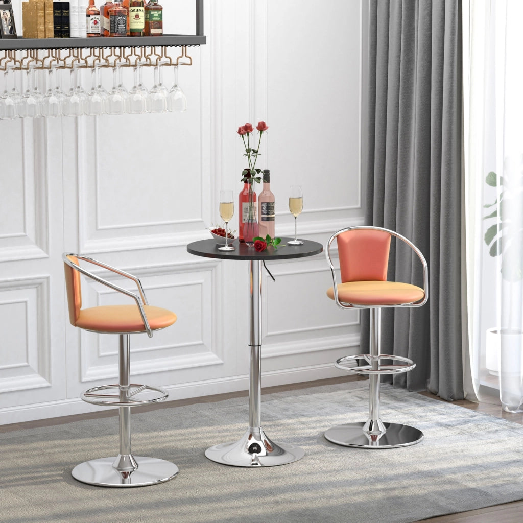 Tavolo bar regolabile in altezza ¨C Xylo ¨C base rotonda antiscivolo nero ?60x69-93 cm
