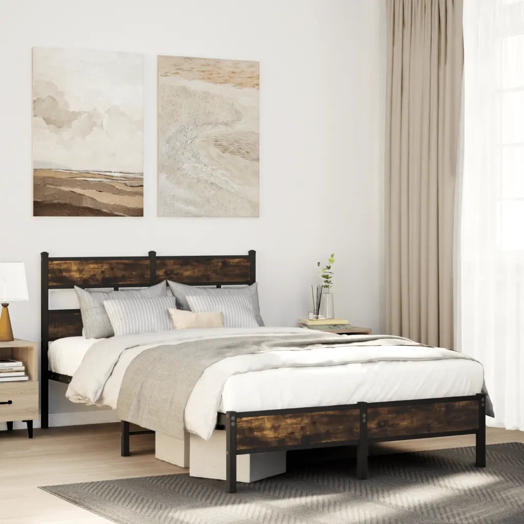 Giroletto senza Materasso con Testiera-Struttura Letto Rovere Sonoma 120x190 cm