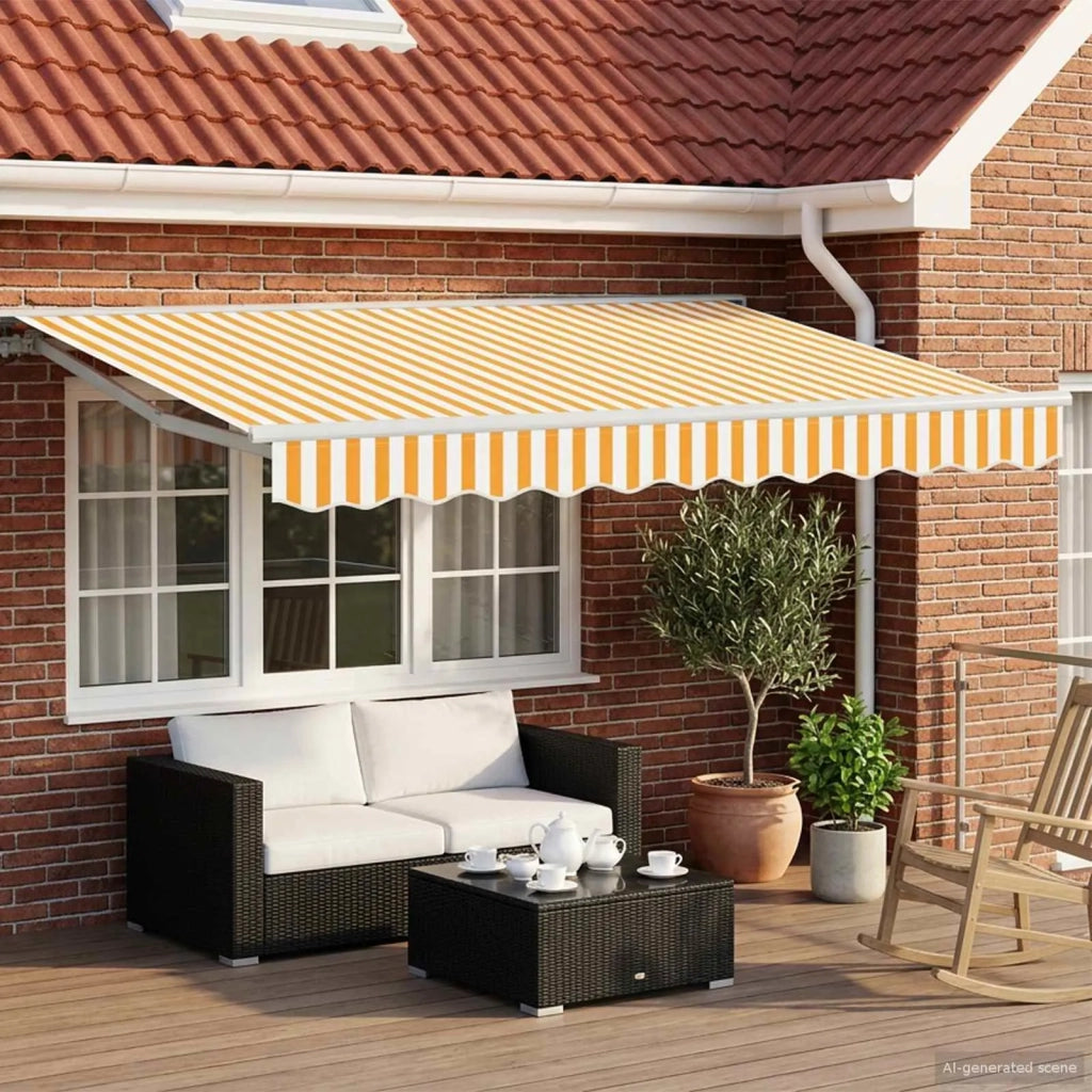 Cornice per Tenda Manuale con LED Giallo e Bianco 2,5 x 2 m 3420498