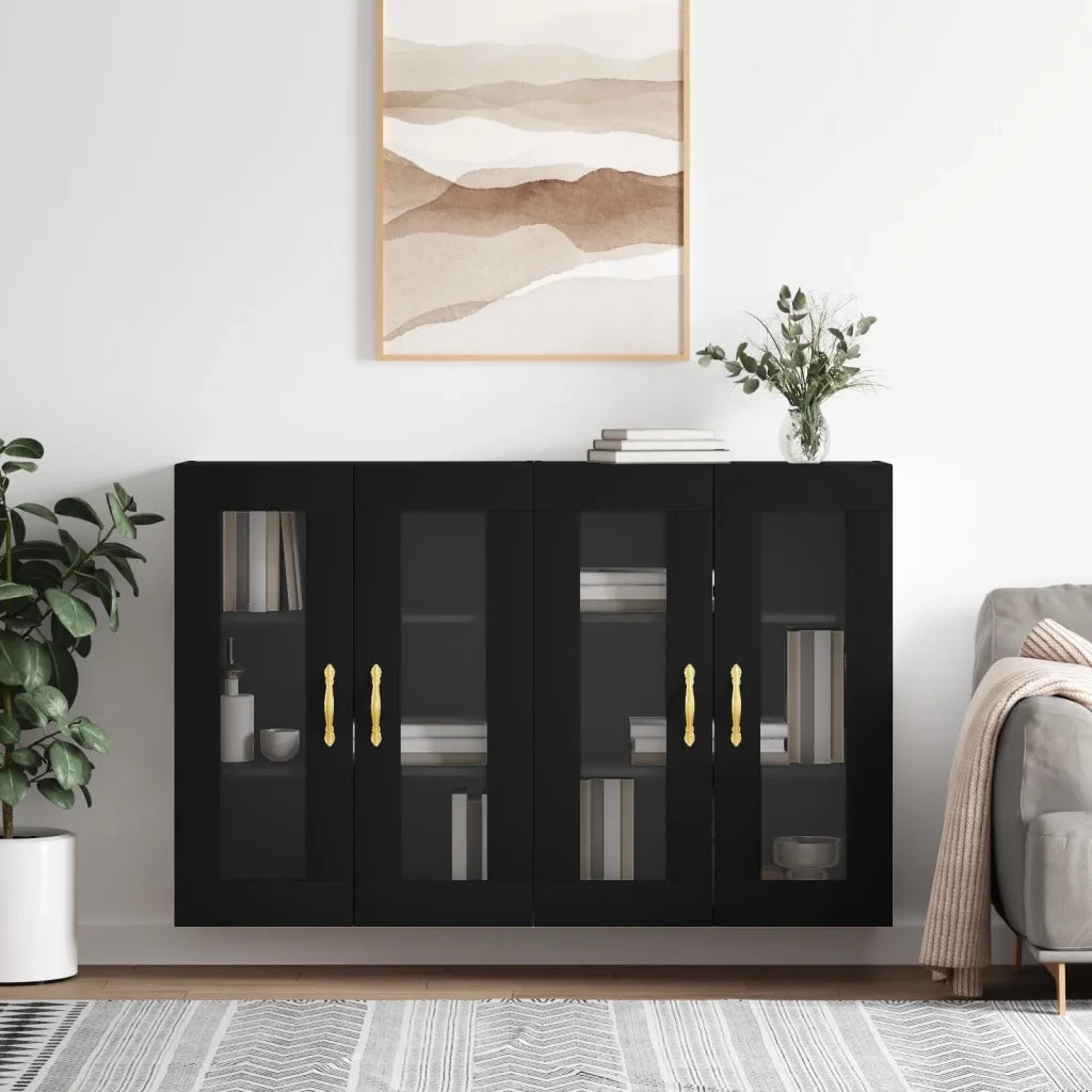 Armadietti a Parete 2 pz Neri in Legno Multistrato CFW8494669