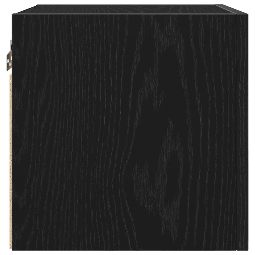 Mobile TV da Parete | Armadietto TV | Mobile Porta TV Rovere Nero 30,5 x 30 x 30 cm