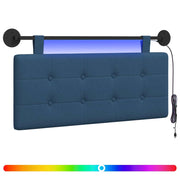Testiera | Testata sospesa Con luce LED Blu Tessuto