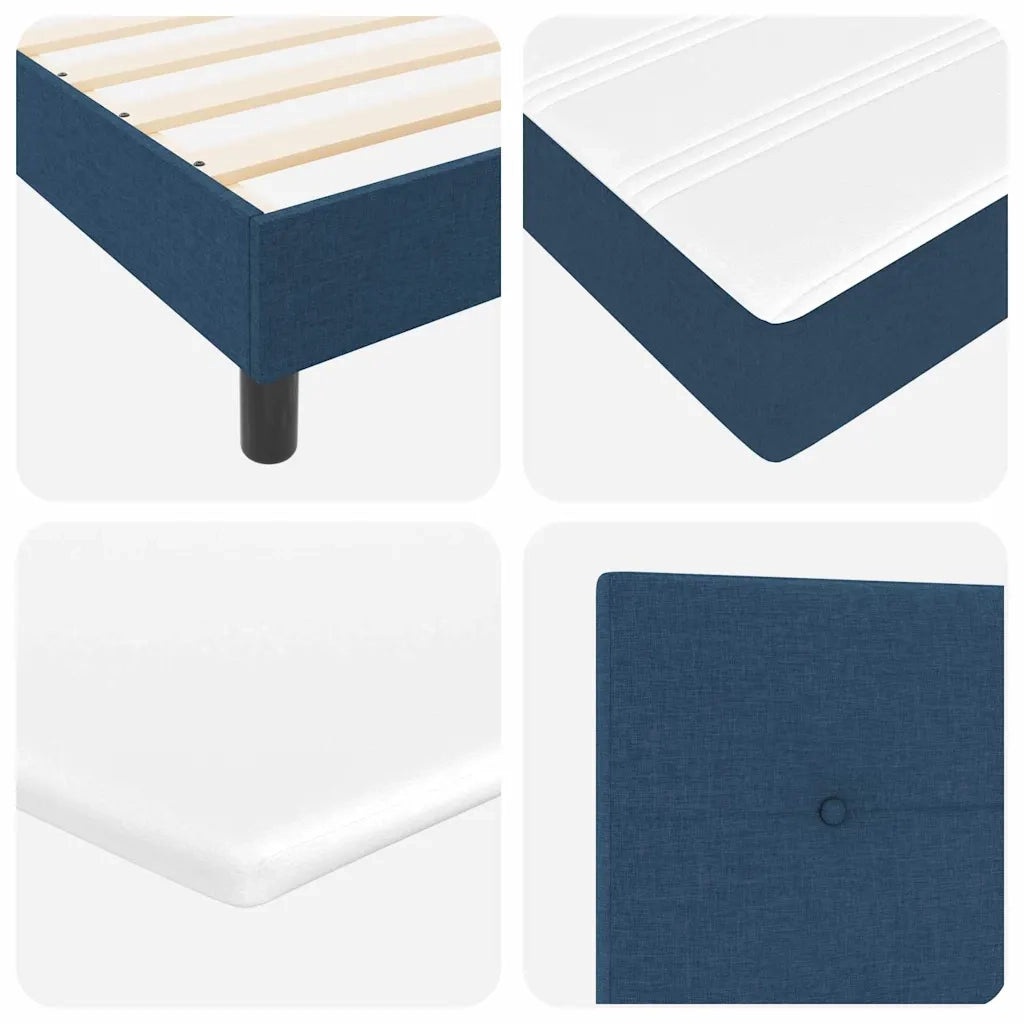 Letto a molle con materasso Blu 180 x 200 cm Tessuto 3340044