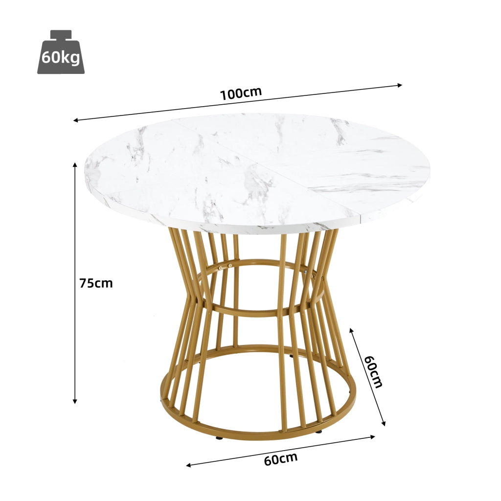 TAVOLO Rotondo 100 x 75 cm MDF Bianco
