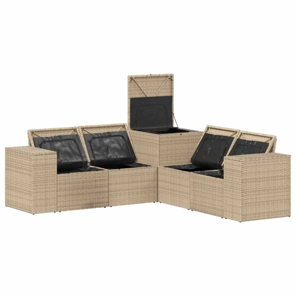 Set di divani 5 pz Beige e Bianco Crema 3447924