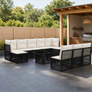 Set Divano da Giardino 11 pz Nero polyrattan 3436531