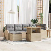 Set Divano da Giardino con cuscino 7 pcs beige e grigio chiaro 3349608