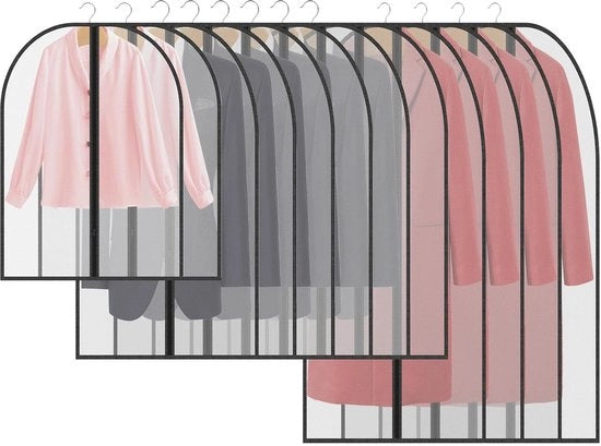 Set di contenitori per abbigliamento da 12 - trasparente - materiale EVA - diverse misure