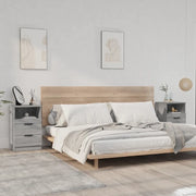 Comodini 2 pz-Set di 2 Tavolino da notte Grigio Sonoma in Legno Multistrato 721354
