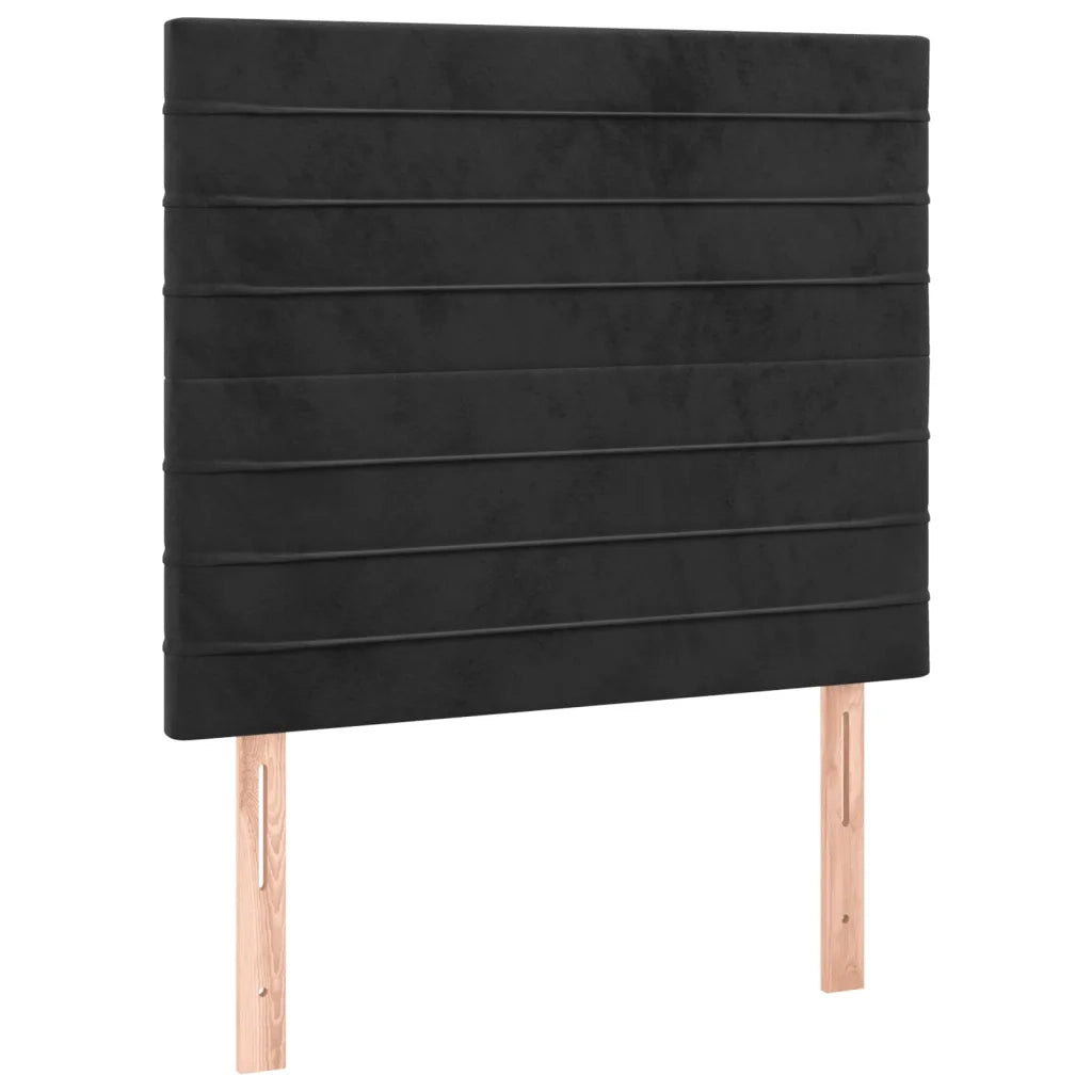 Giroletto a Molle con Materasso Nero 120x200 cm in Velluto 3137895