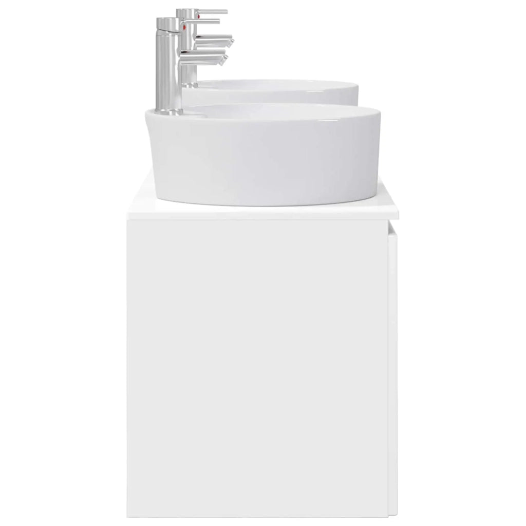 Set di Armadi da Bagno 3 pz Bianco Lucido 49,5 x 44,5 x 65 cm 3405681