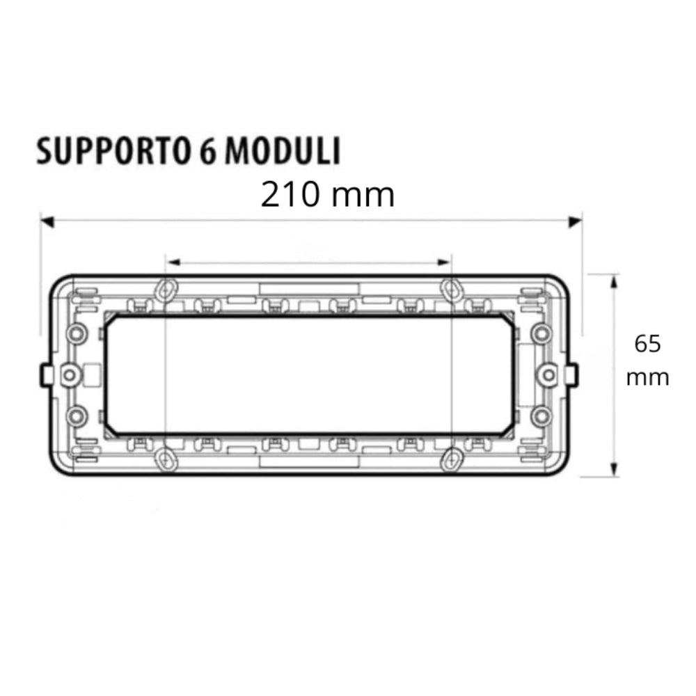 Kit supporto per placche compatibile con bticino matix 6 posti *** numero pezzi 3, confezione 1