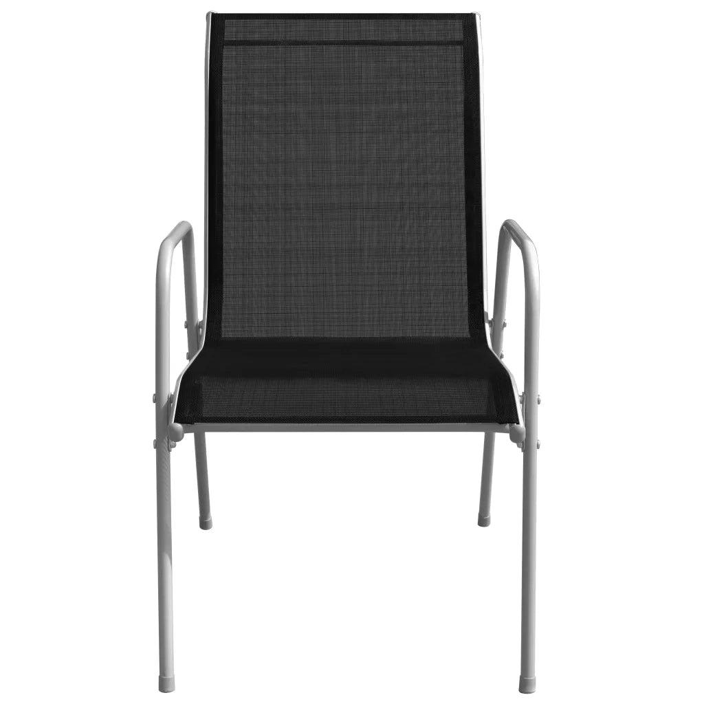 Set da Pranzo da Esterno 5 pz | Set Salotto da Giardino in Acciaio Nero
