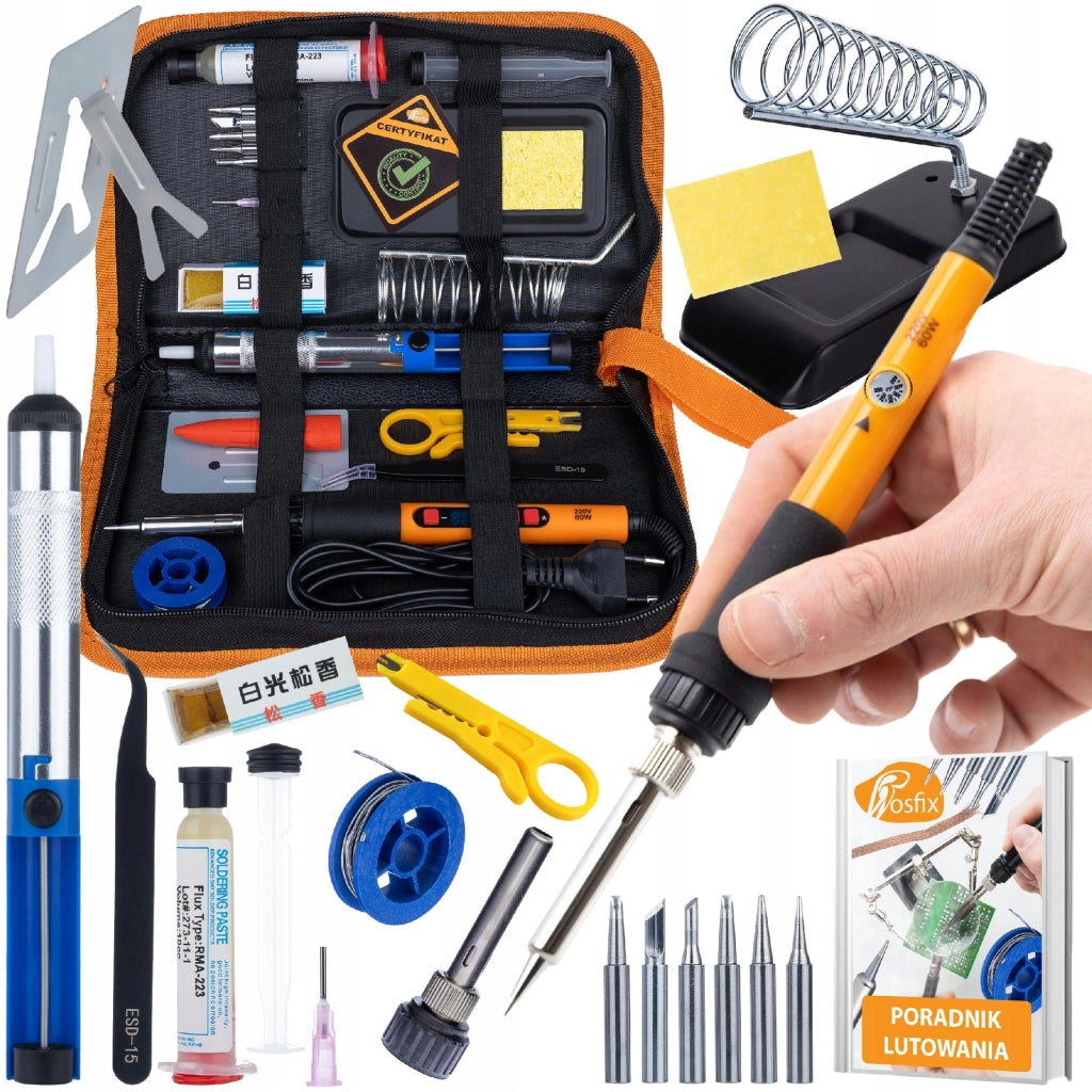 Kit Saldatura Rosfix Pitbull 9 in 1 – Stazione Saldante 60W con Regolazione | Elettronica, SMD, DIY, Servizio