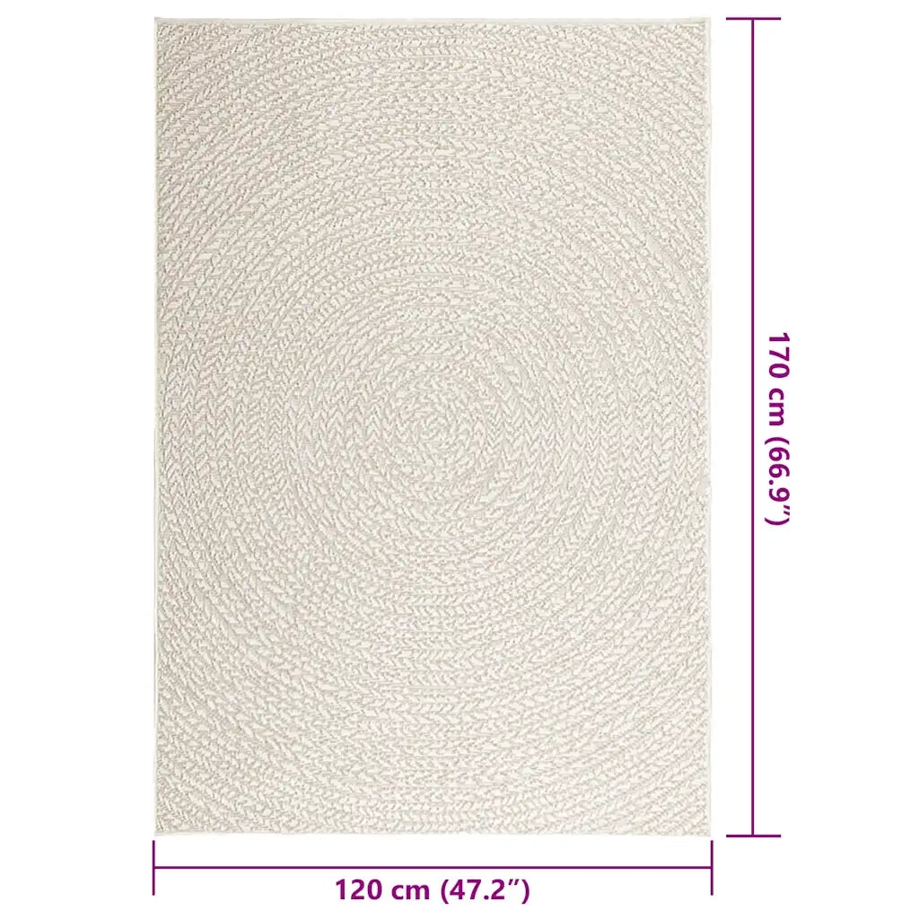 Tappeto del soggiorno | Tappeto ZIZUR Crema 120x170 cm Aspetto Iuta Interni ed Esterni