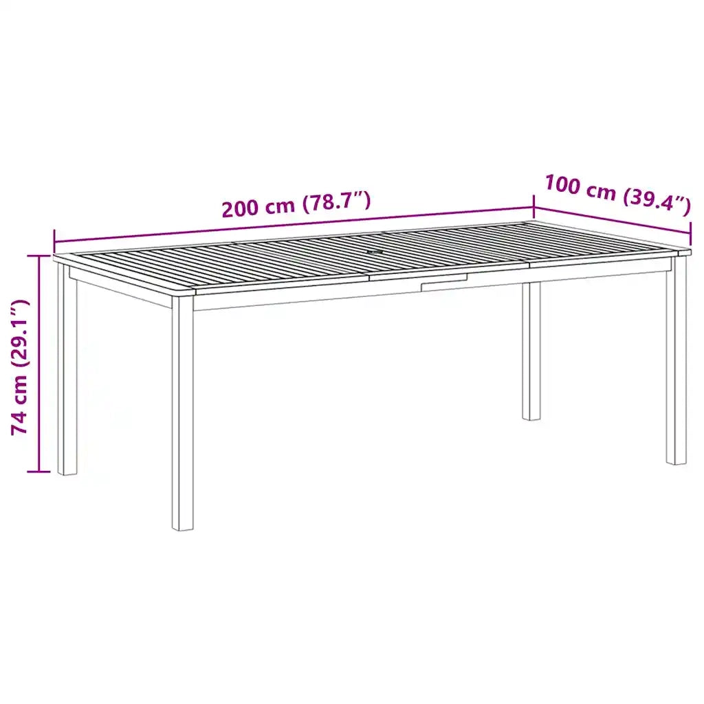 Set da Pranzo da Giardino 9 pz Nero 3067931