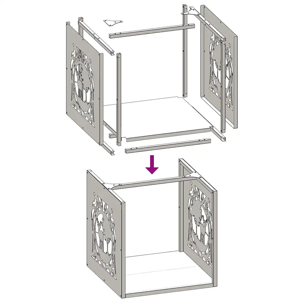 Rastrelliera per Legna da Ardere 40x40x40 cm in Acciaio Inox 864253