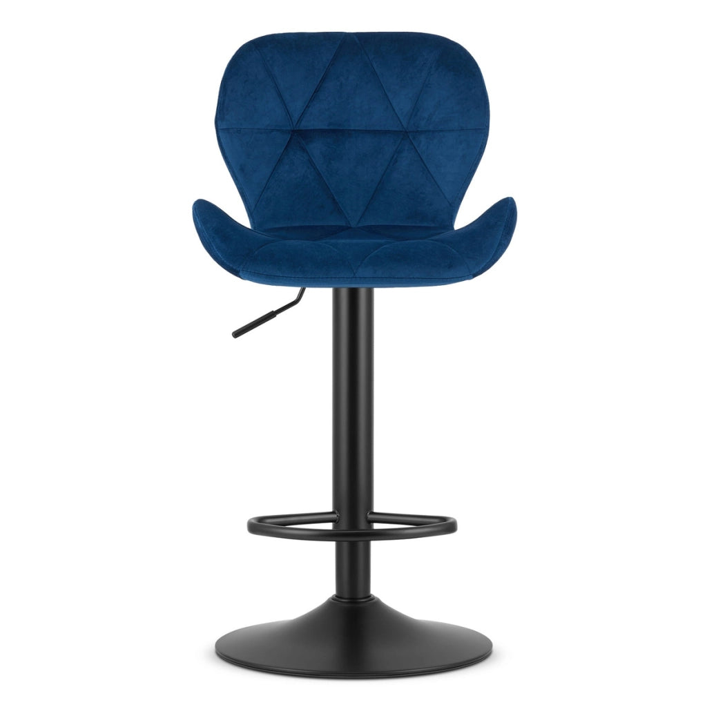Set di 2 sgabelli alti West in velluto blu notte
