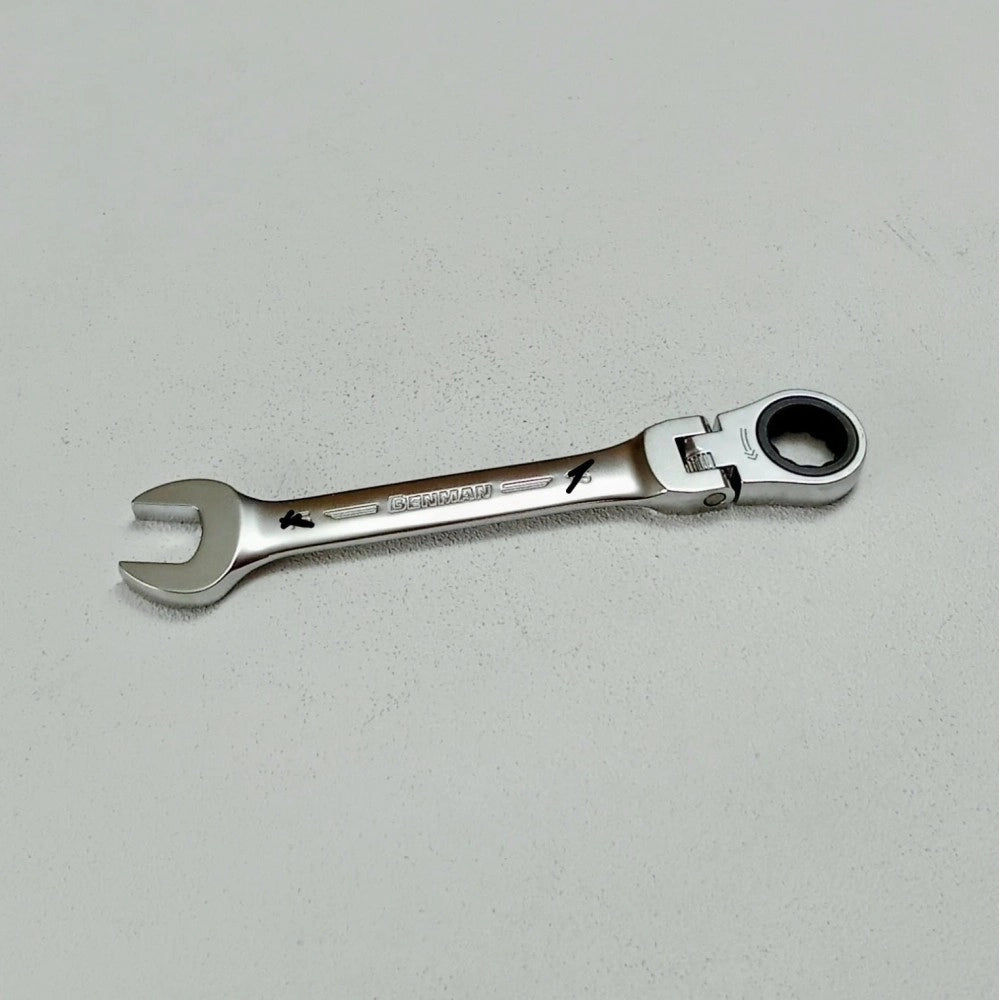 Benman 17mm chiave combinata a cricchetto snodata professionale