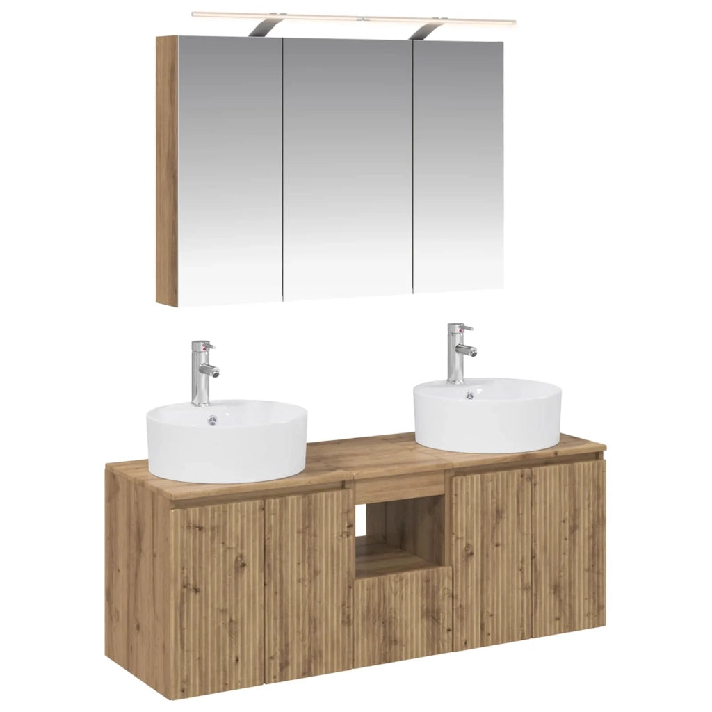 Set di Armadi da Bagno 4 pz Rovere Artigianale 3406462