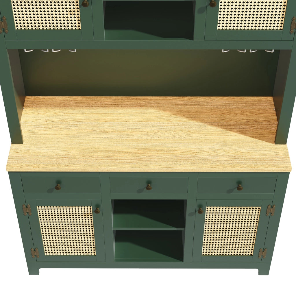 ARMADIO DISPENSA ALTO 120x40x180 cm MDF Verde Antico con illuminazione USB opzionale