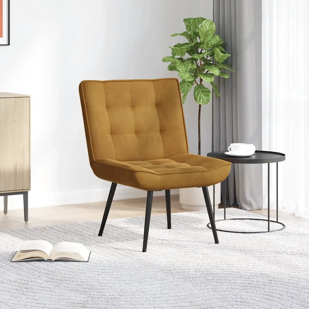 Poltrona Relax 64x74x84 cm Marrone in Velluto 4012324