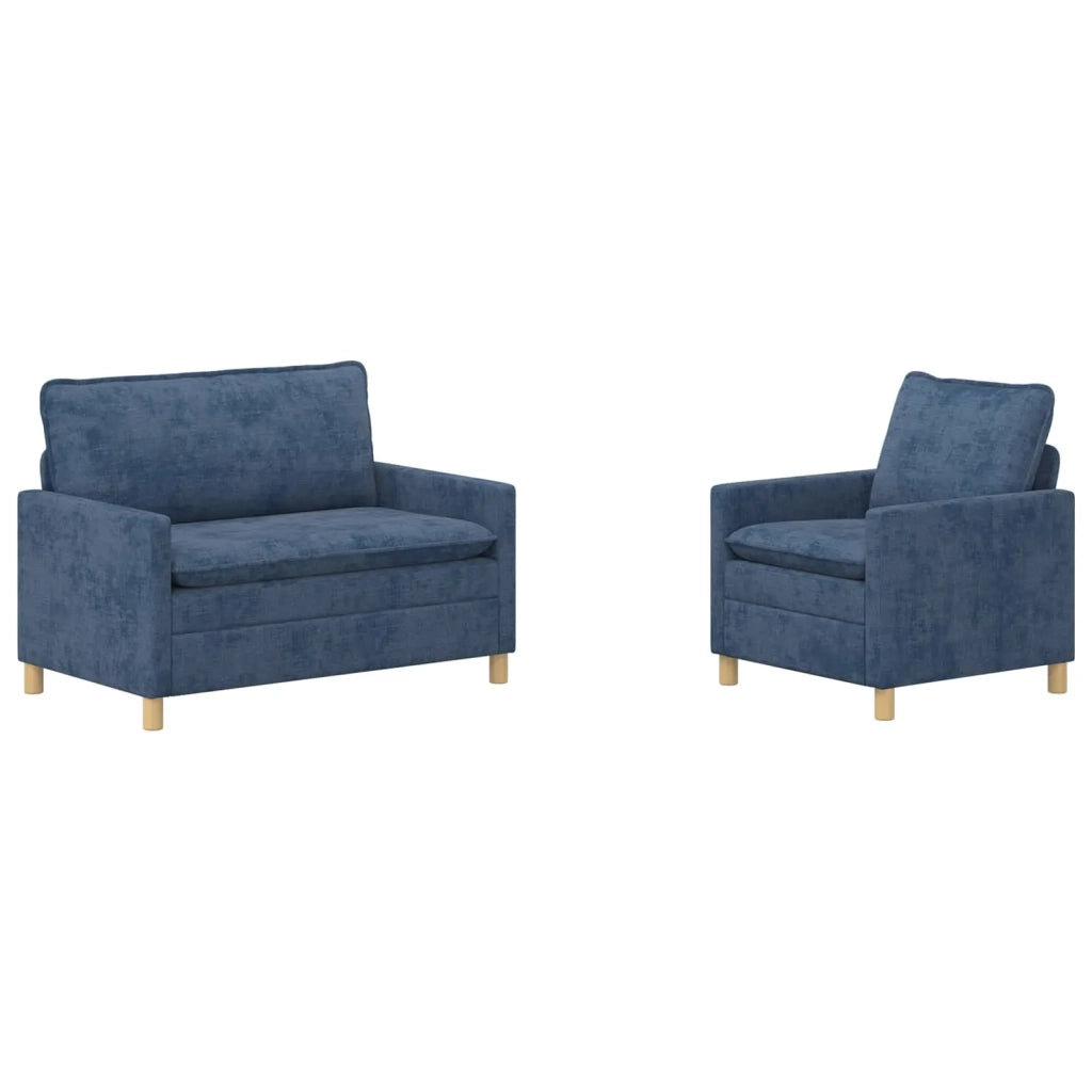 Set di divani 2 pcs Blu Poliestere 3417051