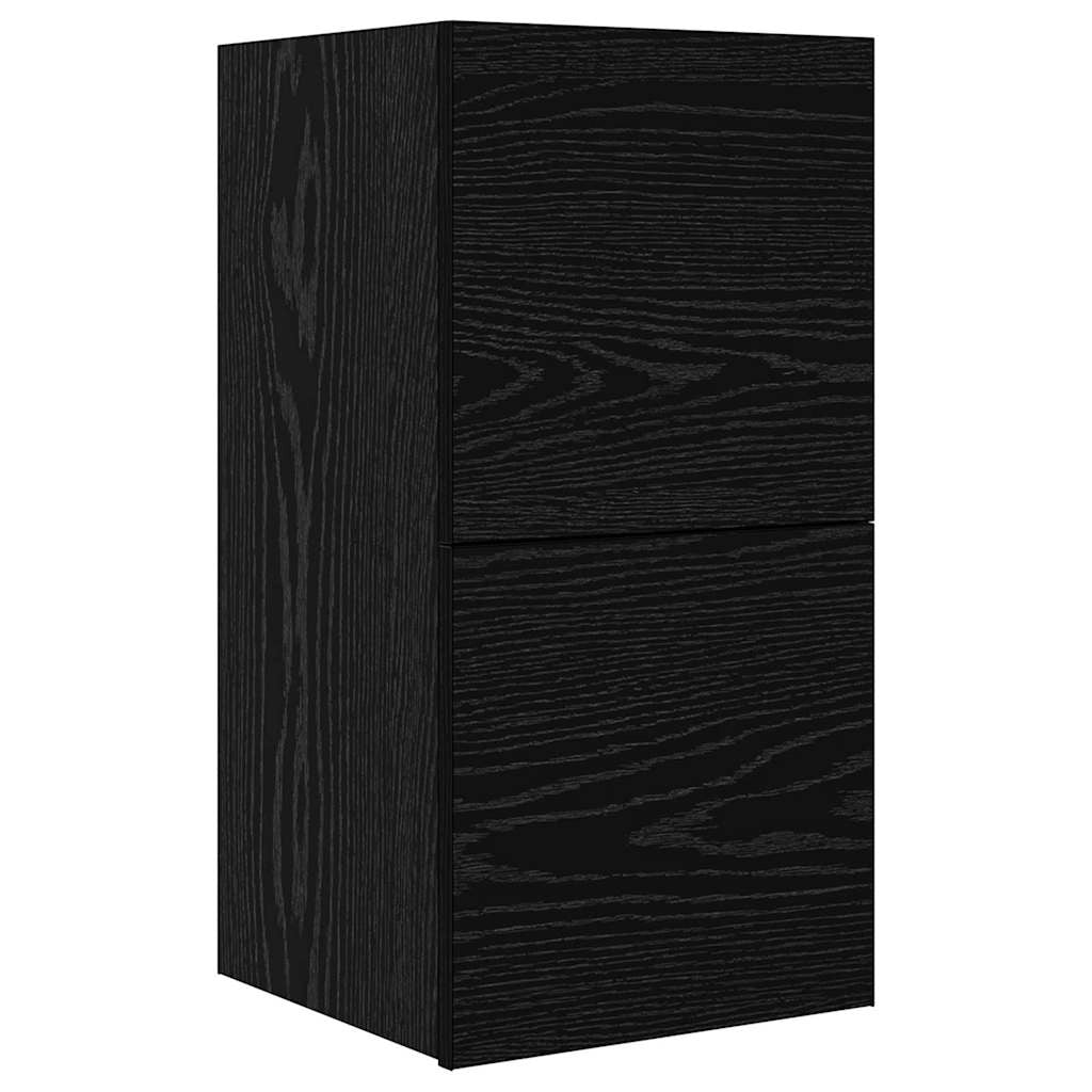 Mobile TV moderno da parete 100 x 30 x 30 cm contenitore elegante e funzionale in legno ingegnerizzato rovere nero 02_0056029