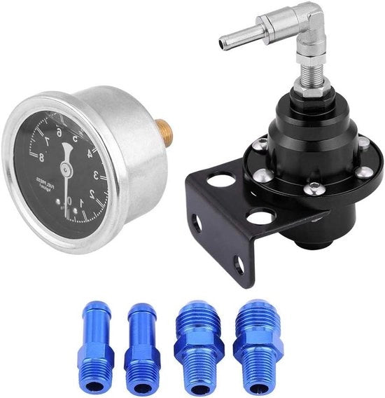 Set di regolazione della pressione dell'olio universale con manometro da 160psi per auto (nero)