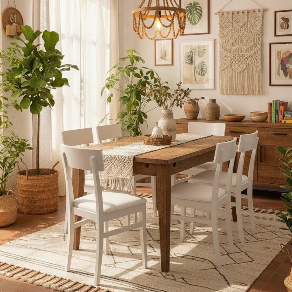 Set di 2 sedie da pranzo imbottite in legno bianco Zaira con struttura in legno facili da pulire Made in Italy | Duzzle