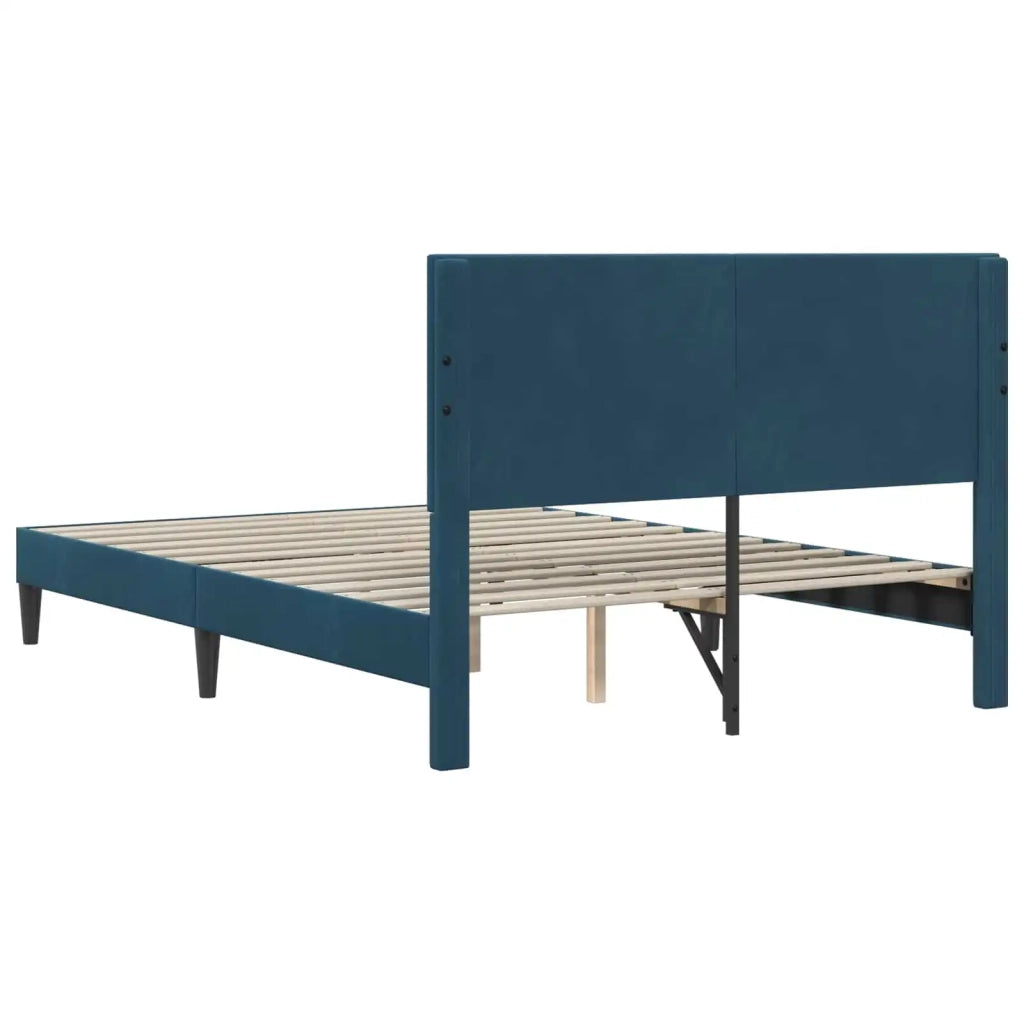 Struttura del letto con testiera-Giroletto Blu 120 x 200 cm Velluto 384613
