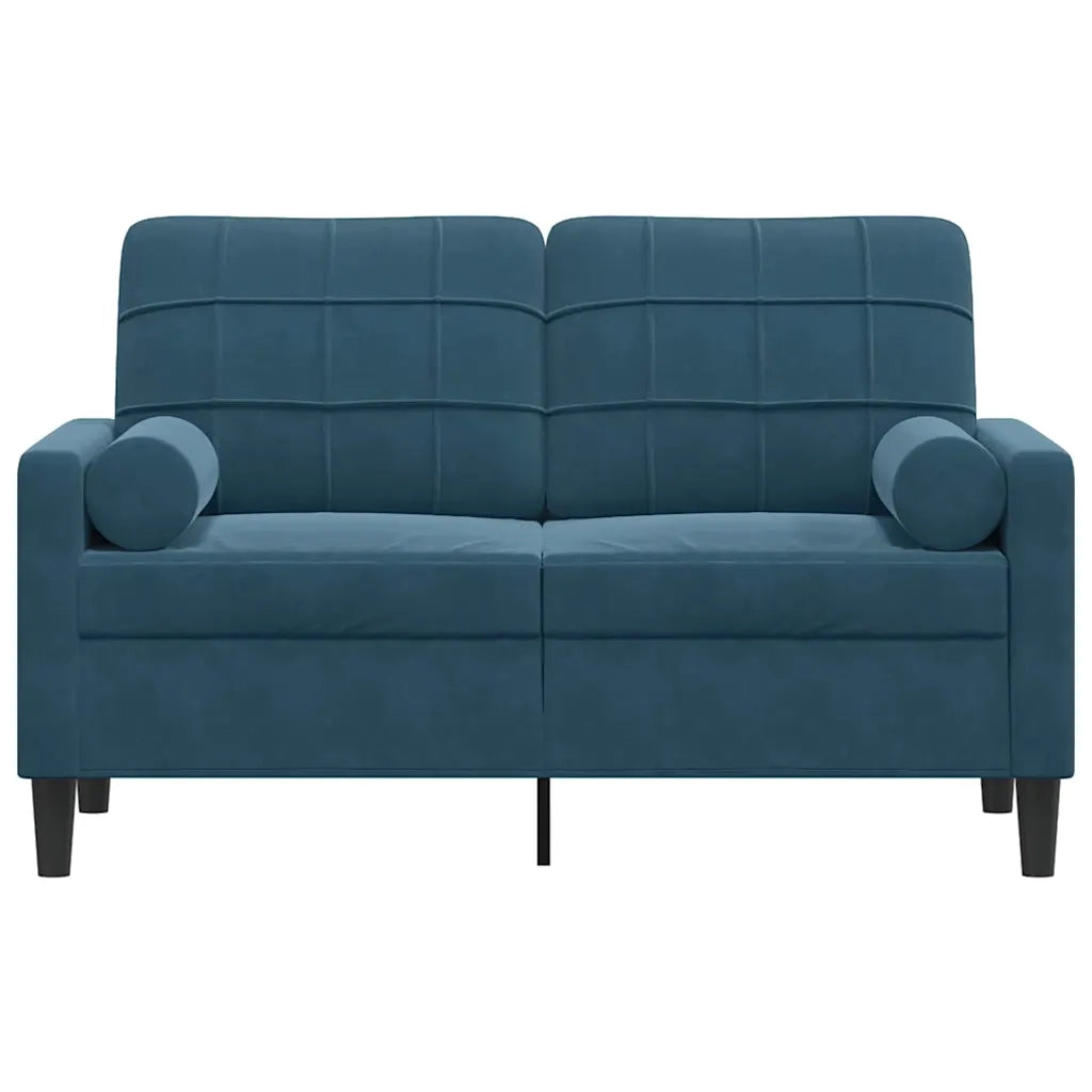 Divano a 2 Posti con Cuscini-Sofa 2 Posti con Cuscini Blu 120 cm in Velluto 286795