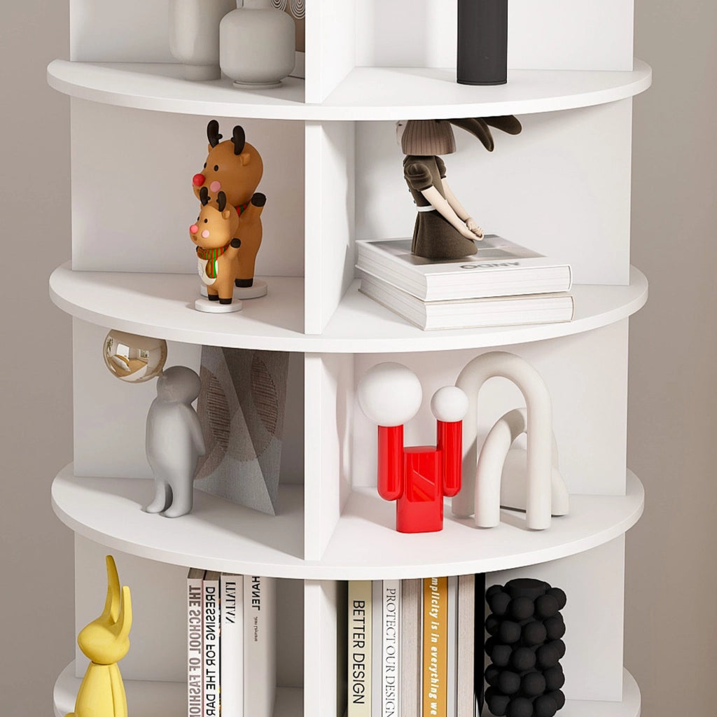 Scarpiera girevole con 8 ripiani per 32 paia di scarpe; in pvc; bianco; per ingresso; 60×60×184 cm
