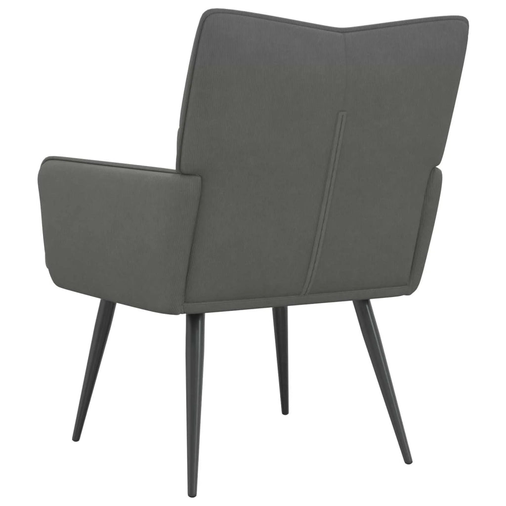Poltrona Grigio Scuro Velluto a coste 42047712
