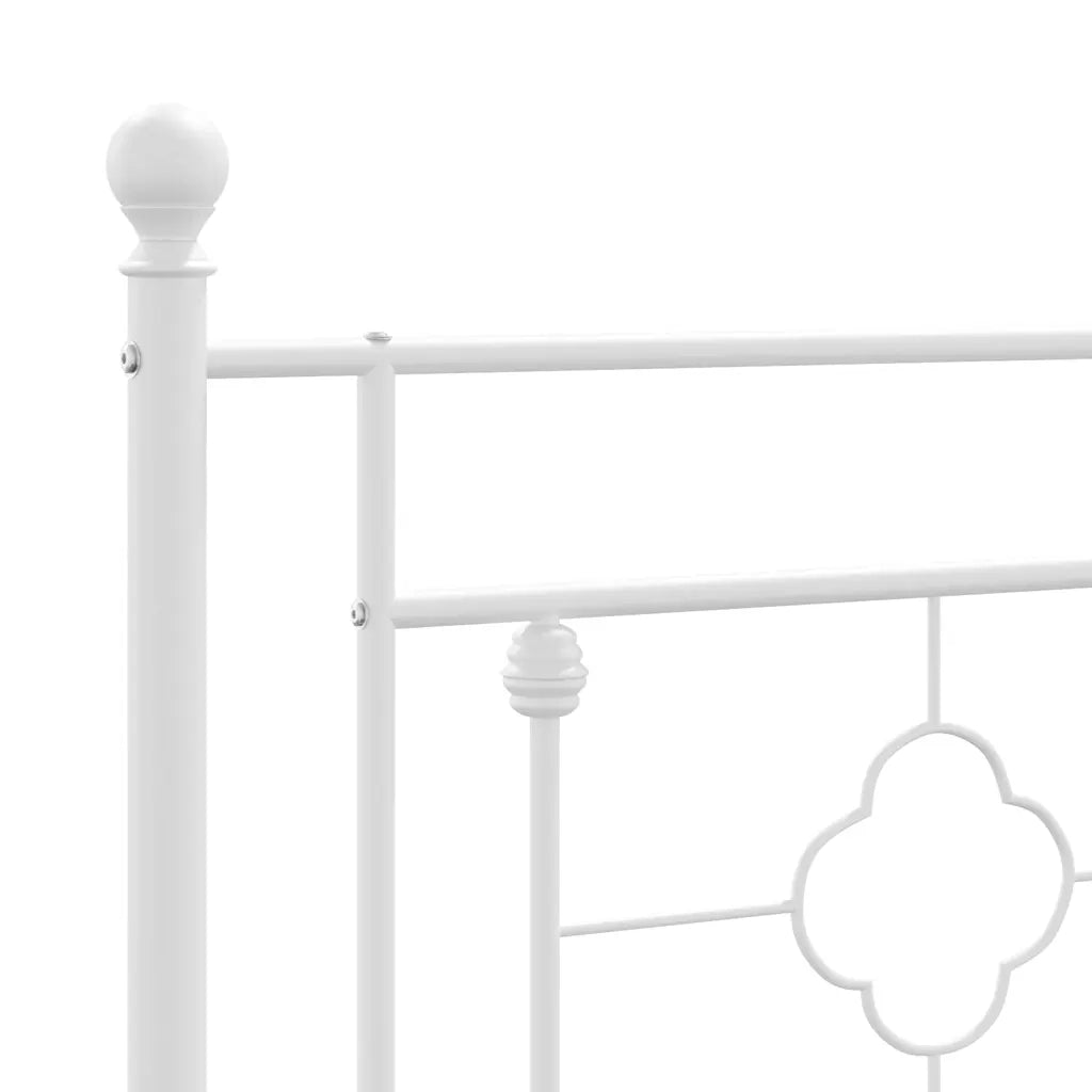 Giroletto con Testiera Metallo Bianco 150x200 cm 374390