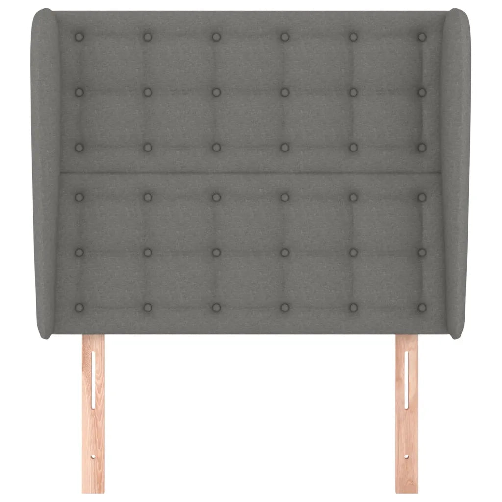 Testiera ad Orecchio-Testata con Orecchie GrigioScuro 103 x 23 x 118/128cm inTessuto 890984