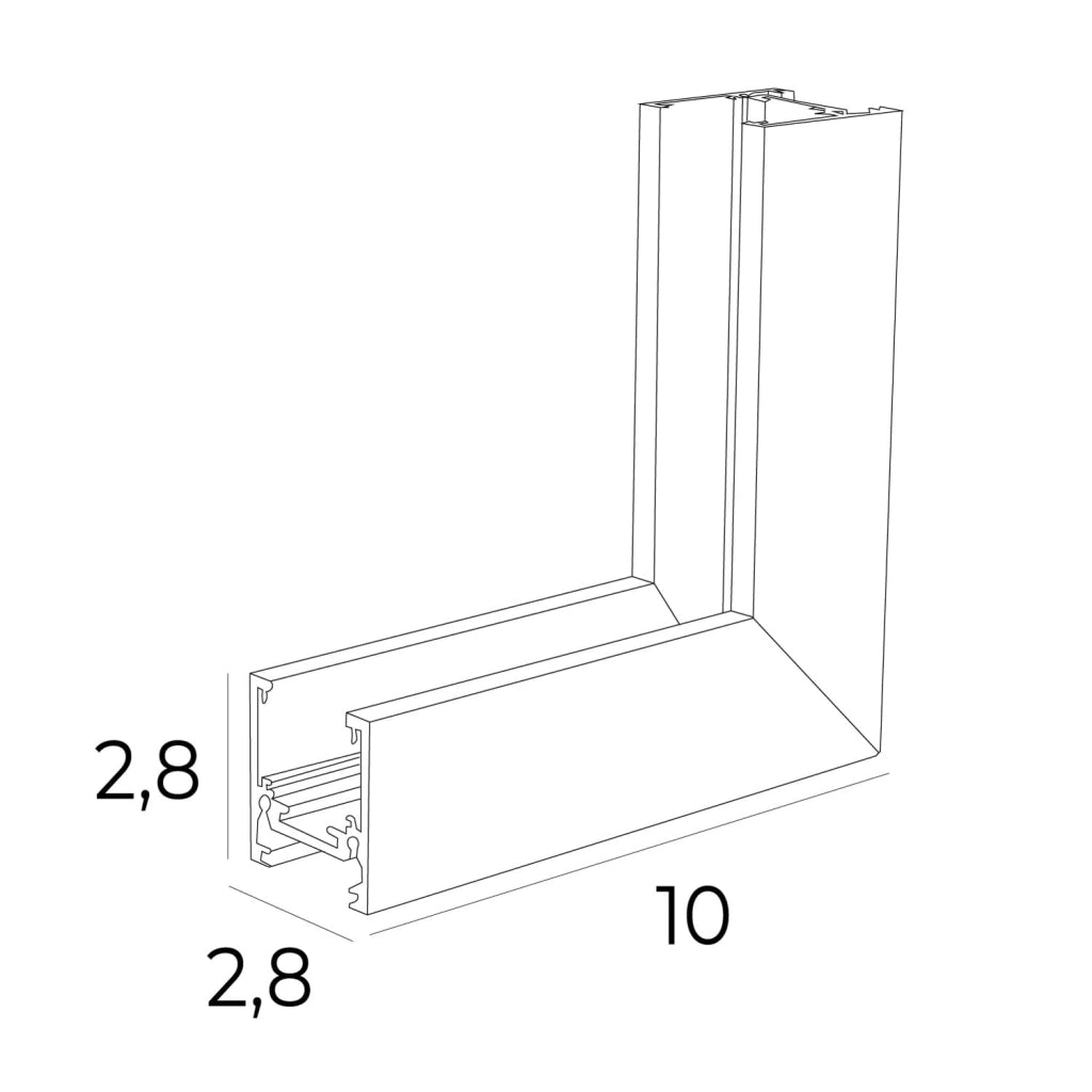 Angolare parete/soffitto per binario MT0030 bianco Maxlight