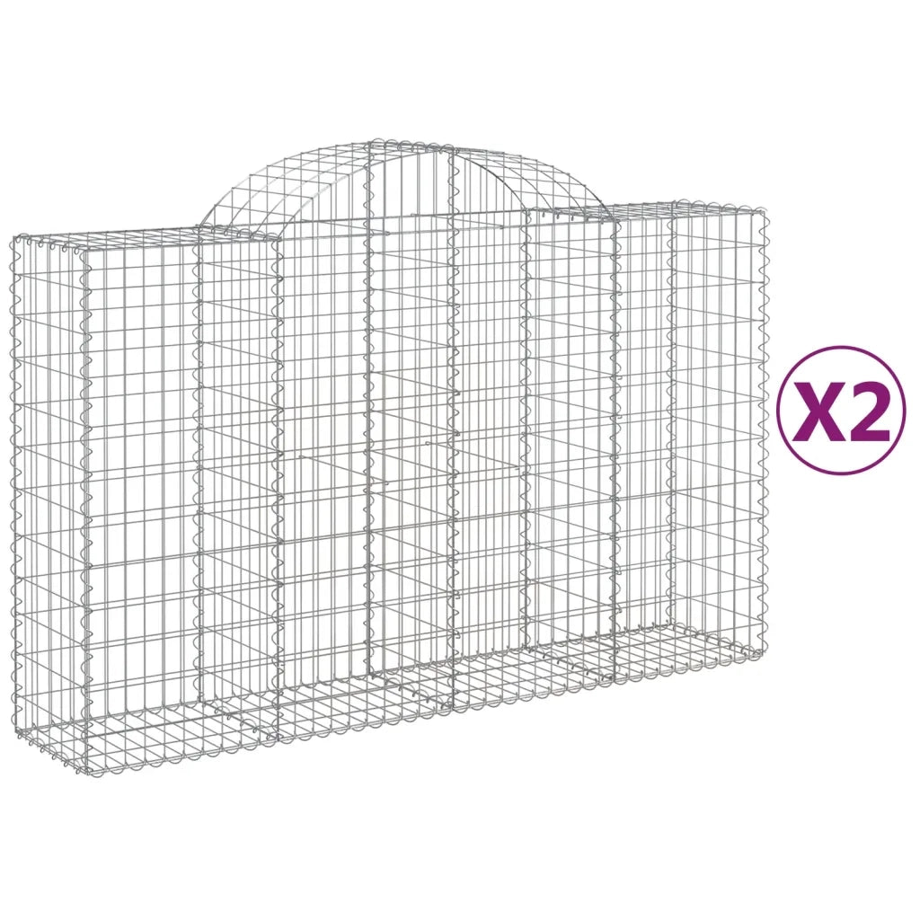 Cesti Gabbioni ad Arco 2 pz 200x50x120/140 cm Ferro Zincato