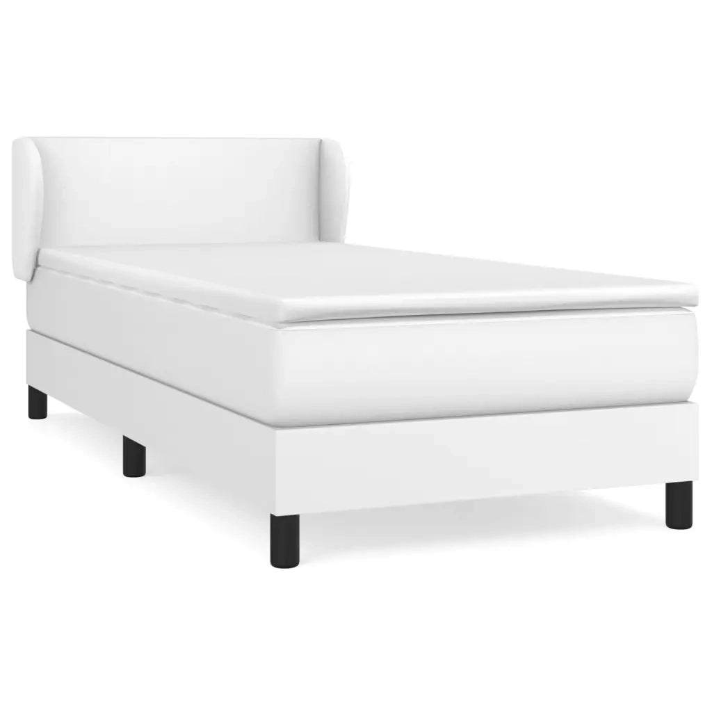 Giroletto a Molle con Materasso Bianco 100x200 cm in Similpelle