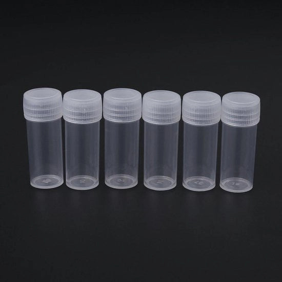 50 piccoli contenitori per semi - Contenitore in plastica vuoto di qualità medica portatile per conservazione di pillole, semi e oggetti granulari